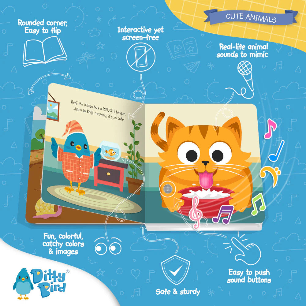 Ditty Bird Sound Book First Sensory Book Cute Animals