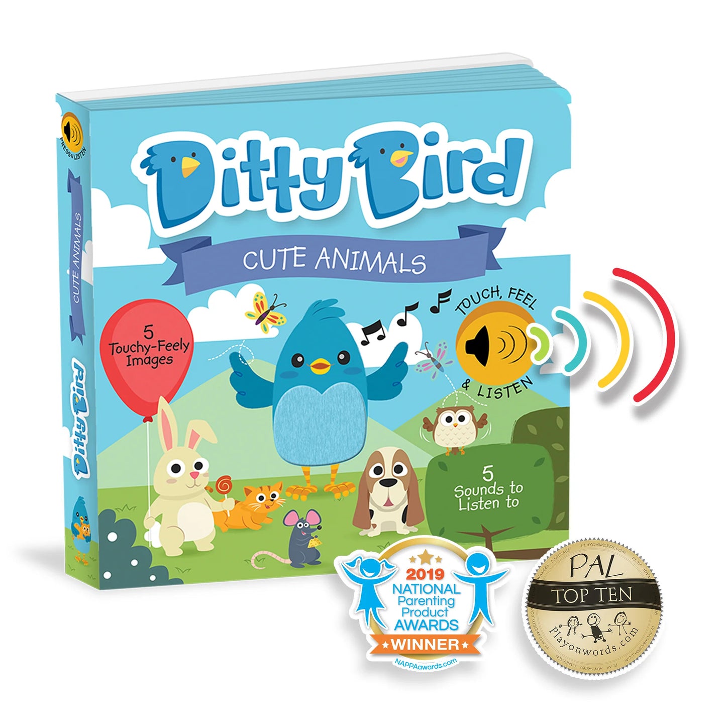 DITTY BIRD SOUND BOOK FIRST SENSORY BOOK - CUTE ANIMALS - baby enRoute