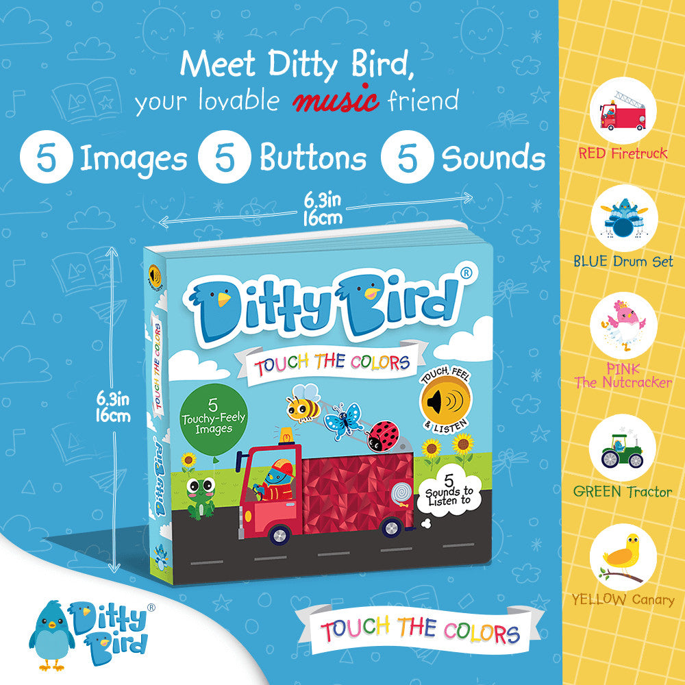 DITTY BIRD SOUND BOOK -TOUCH THE COLORS - baby enRoute
