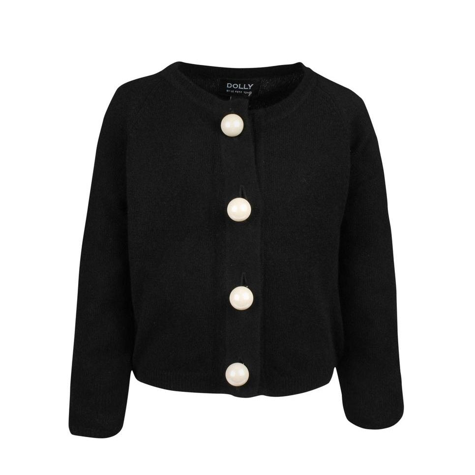 DOLLY PEARLED UP CARDIGAN CASHMERE BLACK