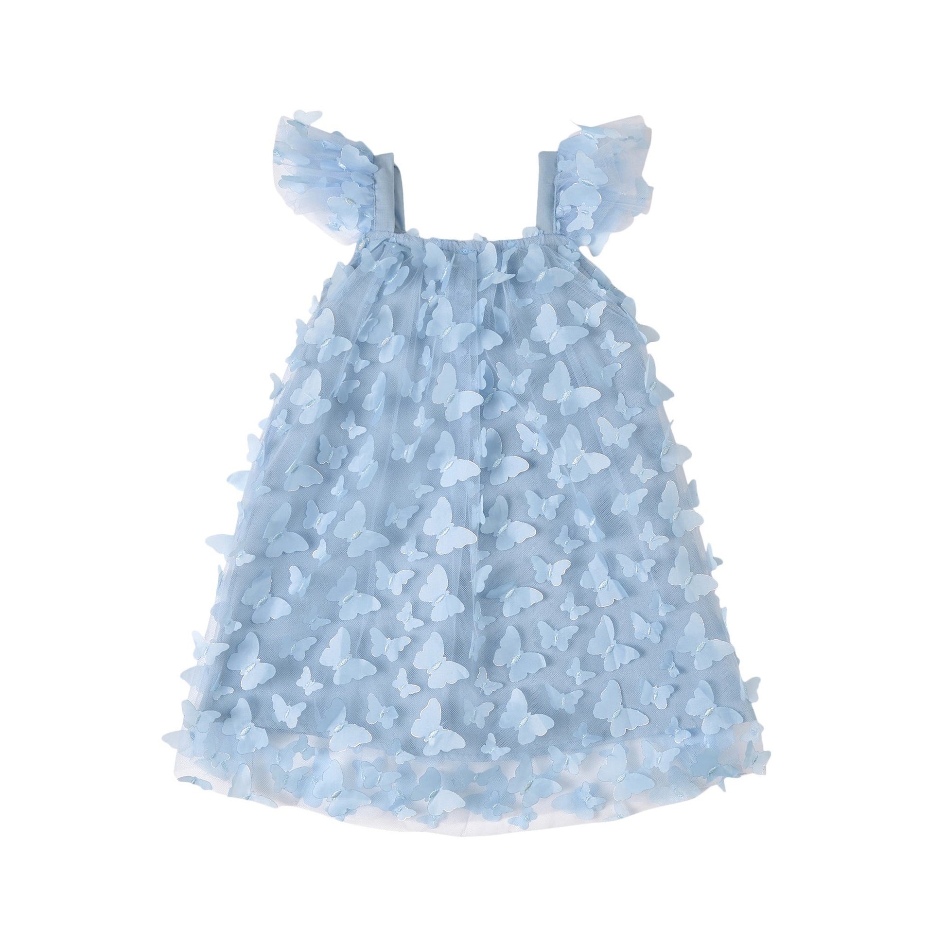 DOLLY BY LE PETIT TOM ALLOVER BUTTERFLIES TUTU DRESS LIGHT BLUE