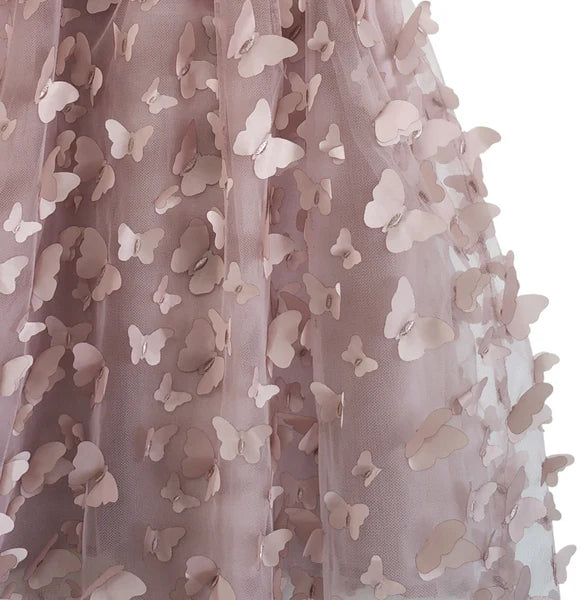 DOLLY BY LE PETIT TOM ALLOVER BUTTERFLIES TUTU DRESS MAUVE PINK