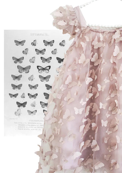 DOLLY BY LE PETIT TOM ALLOVER BUTTERFLIES TUTU DRESS MAUVE PINK