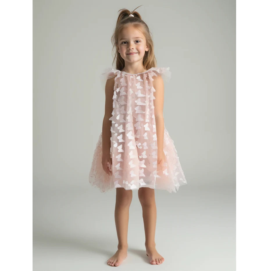 DOLLY BY LE PETIT TOM ALLOVER BUTTERFLIES TUTU DRESS PINK