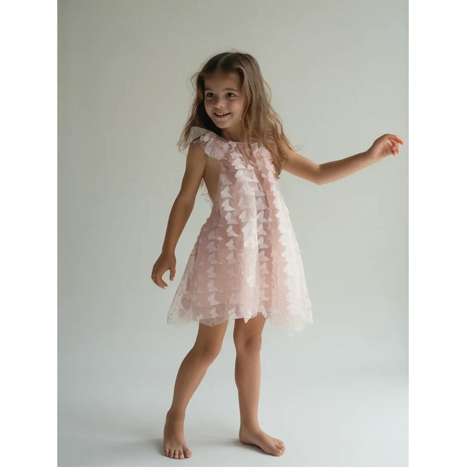 DOLLY BY LE PETIT TOM ALLOVER BUTTERFLIES TUTU DRESS PINK