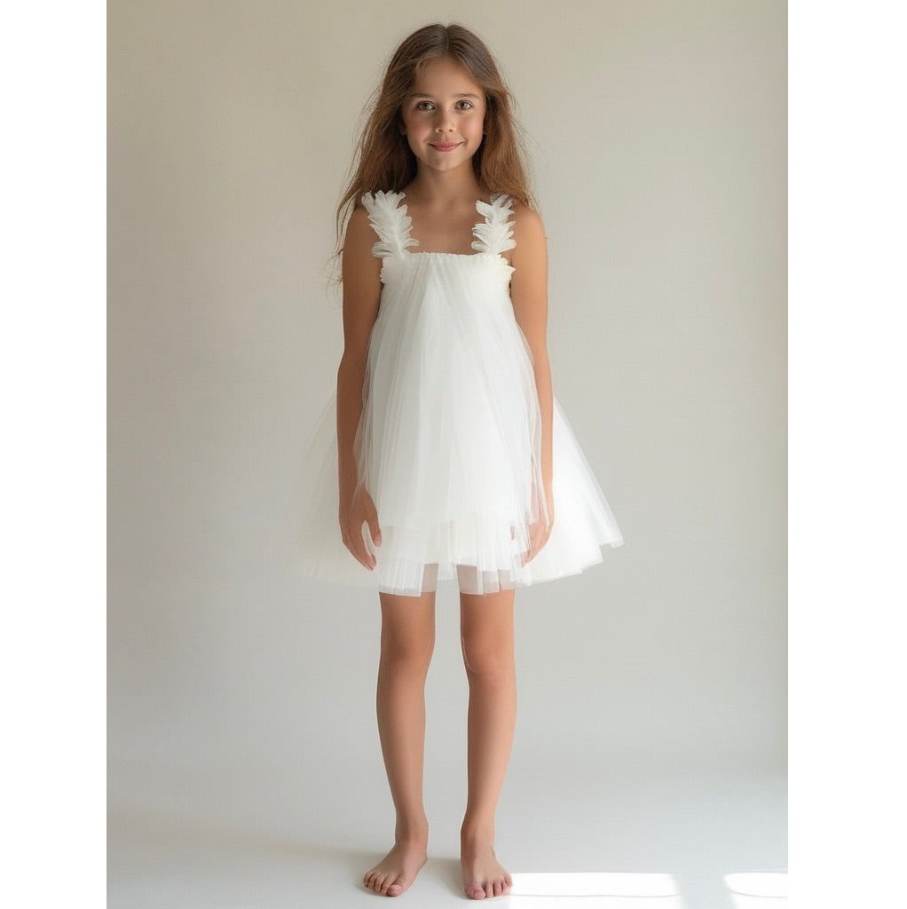 DOLLY BY LE PETIT TOM TUTU DRESS BEACH COVER UP OFF-WHITE