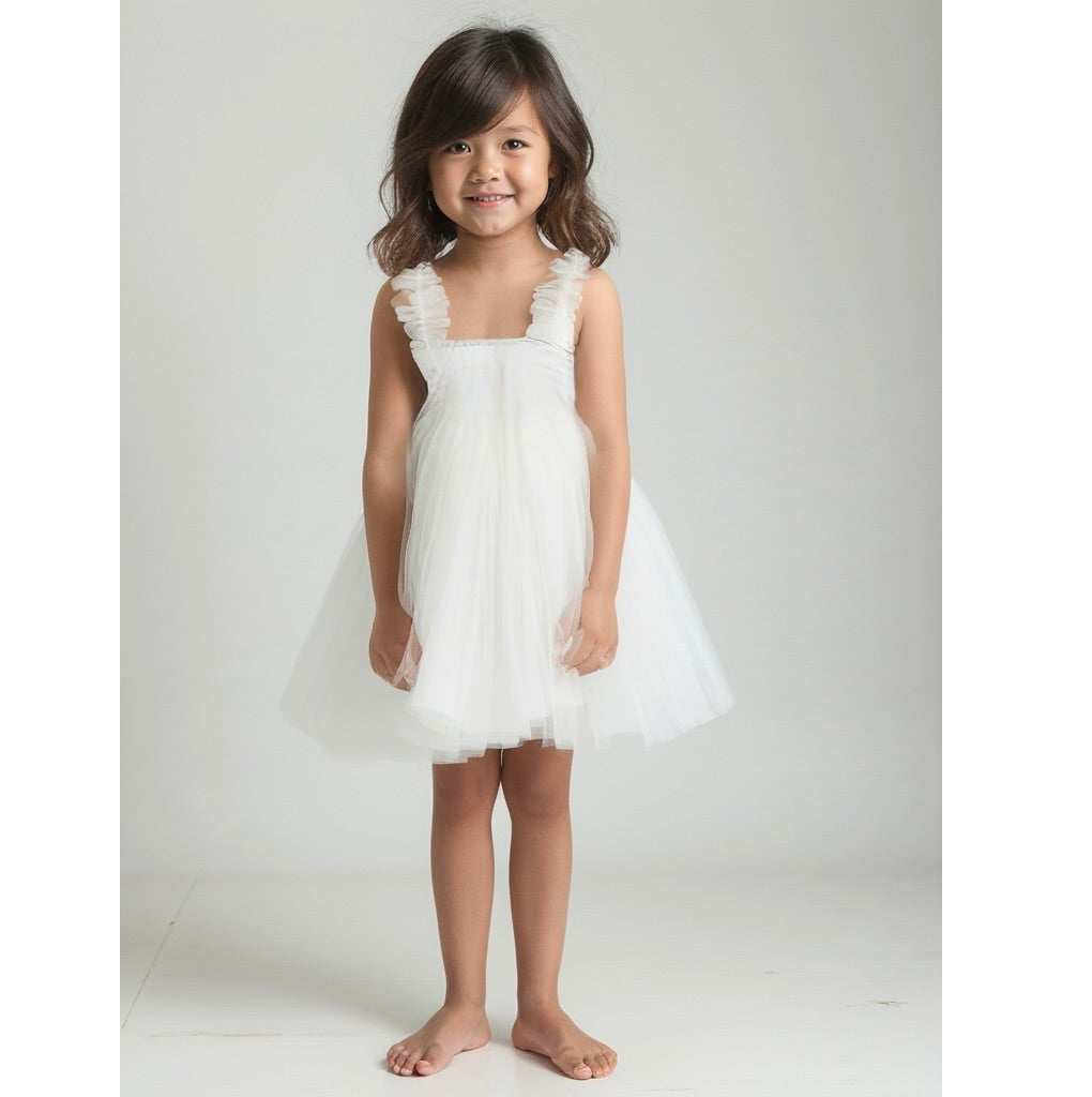 DOLLY BY LE PETIT TOM TUTU DRESS BEACH COVER UP OFF-WHITE