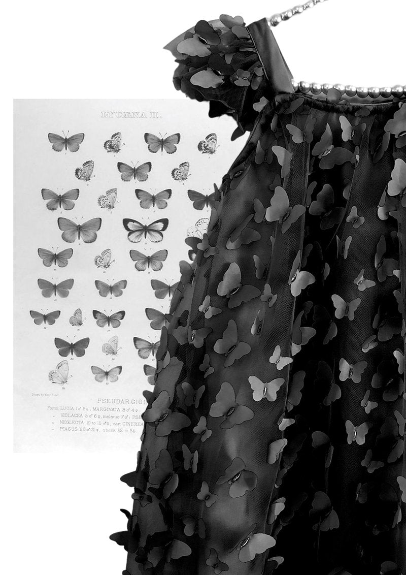 DOLLY BY LE PETIT TOM ALLOVER BUTTERFLIES TUTU DRESS BLACK