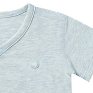NEST DESIGNS BASICS BAMBOO COTTON SHORT SLEEVE KIMONO ONESIE GREY DAWN