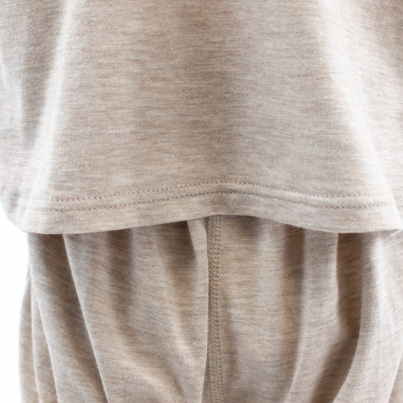 NEST DESIGNS BASICS BAMBOO COTTON SHORT SLEEVE DROP BOTTOM ROMPER WARM TAUPE