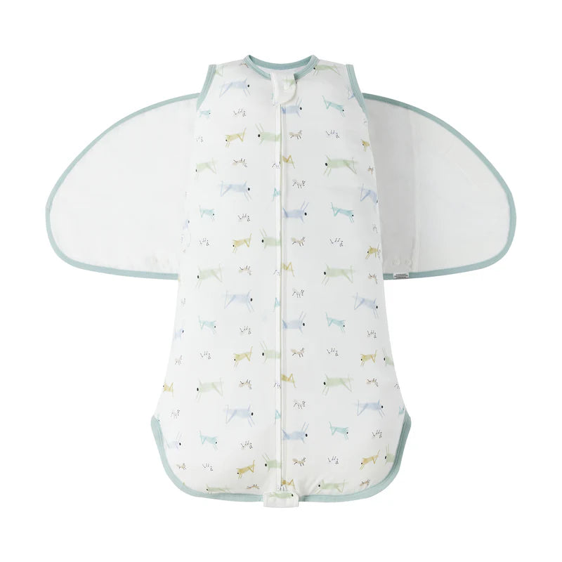 NEST DESIGNS BAMBOO JERSEY SWADDLE SLEEP BAG 0.25 TOG THE ANT & THE GRASSHOPPER 0-6M