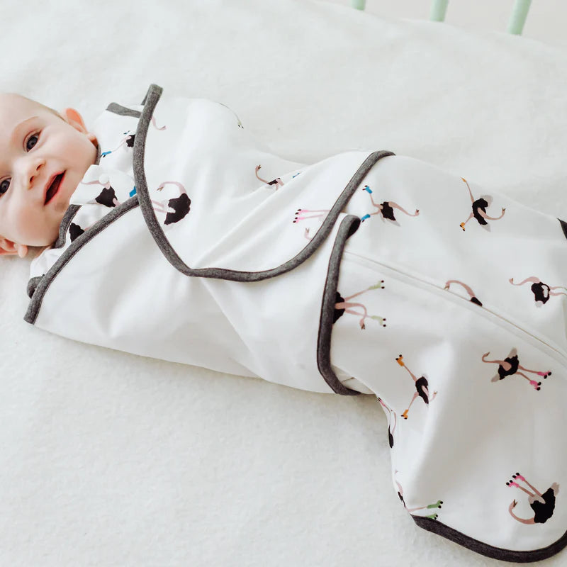 NEST DESIGNS ORGANIC COTTON SWADDLE SLEEP BAG 1.0 TOG LET'S ROLL(0-6M)
