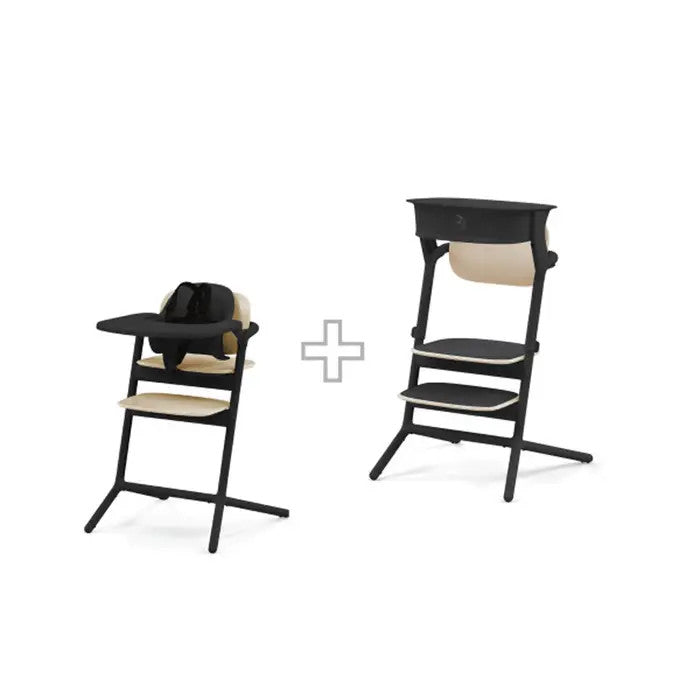 CYBEX LEMO 3-IN-1 HIGH CHAIR + LEARNING TOWER SET SAND BLACK