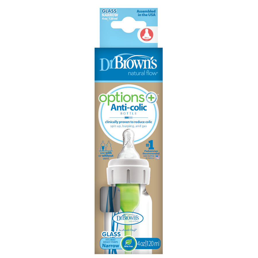 DR. BROWN'S 4OZ / 120ML OPTIONS GLASS NARROW BABY BOTTLES -