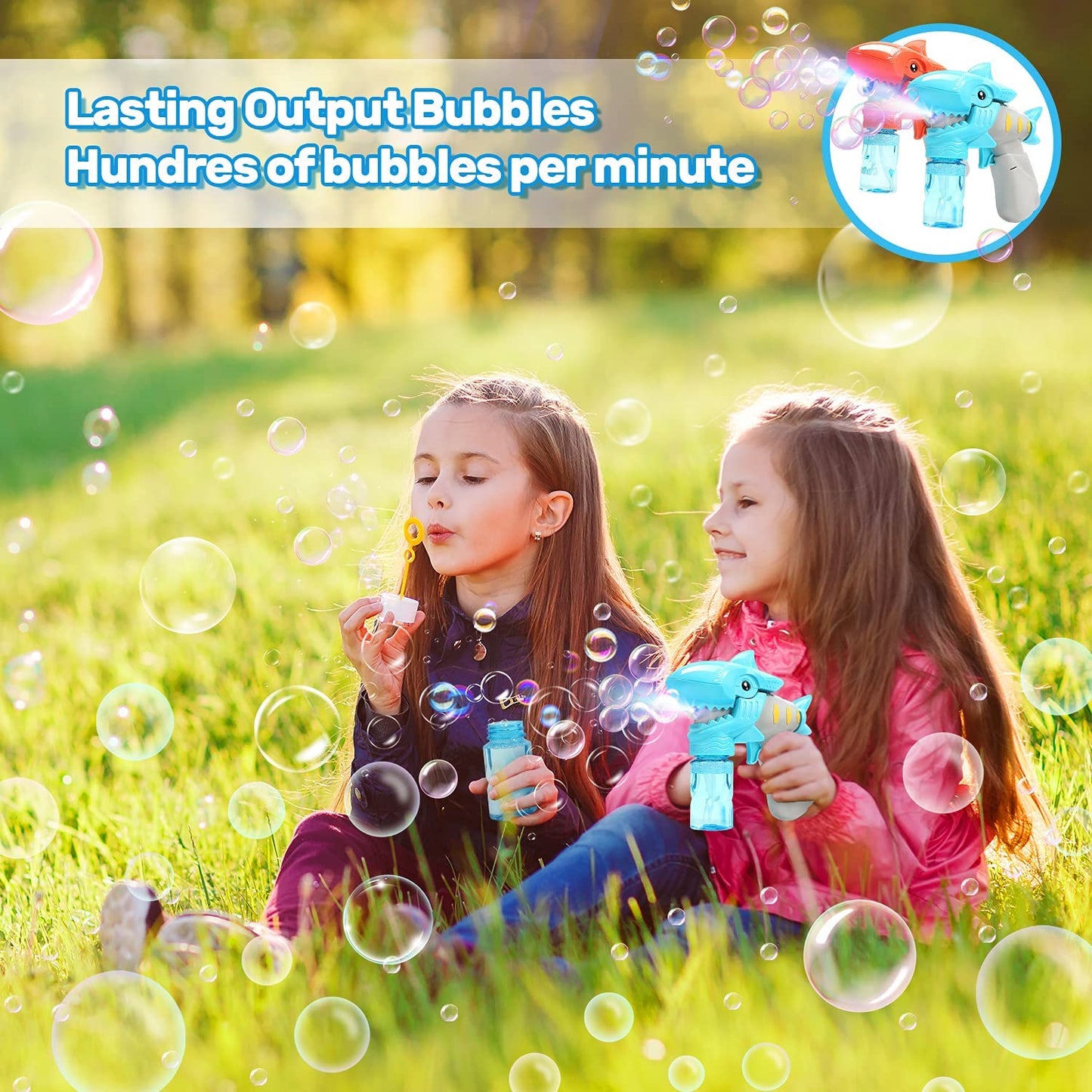 EAGLE STONE SHARK BUBBLE GUN FOR KIDS 2 SET - baby enRoute