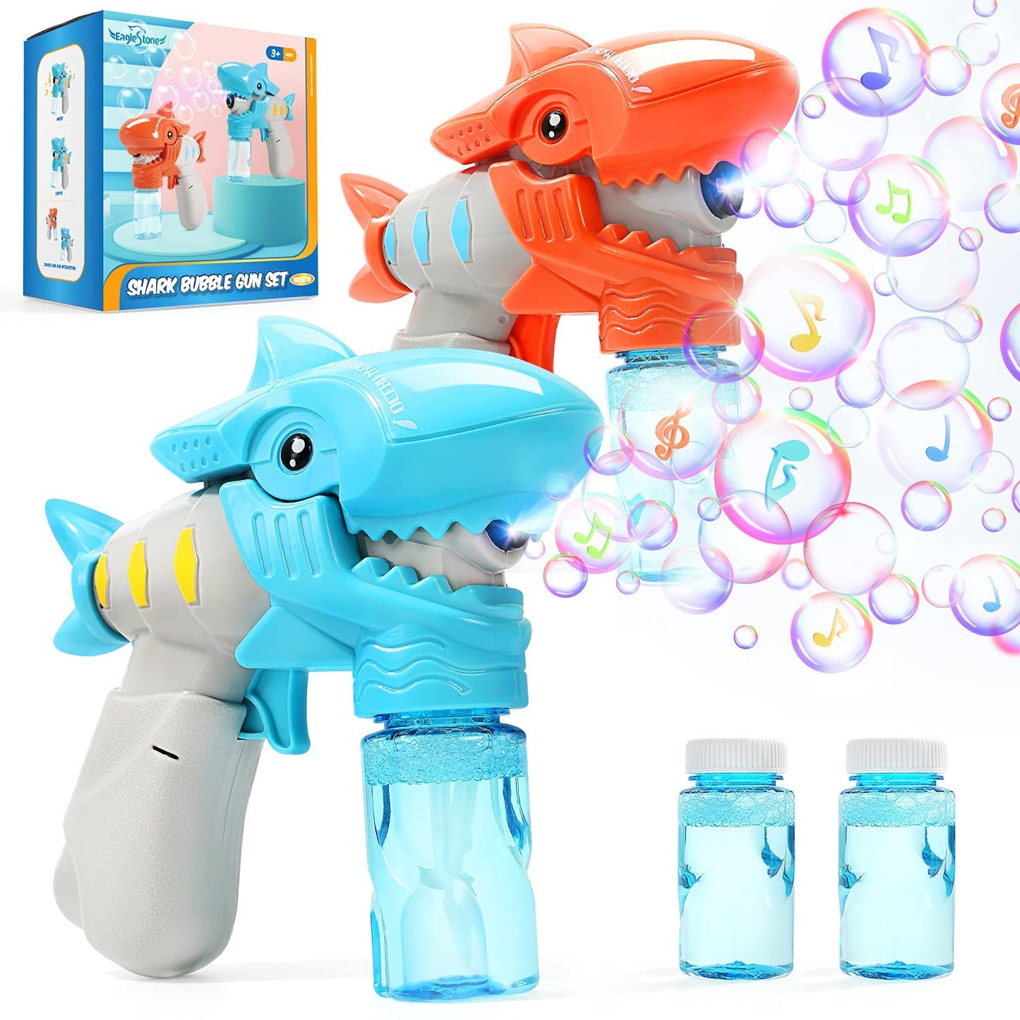 EAGLE STONE SHARK BUBBLE GUN FOR KIDS 2 SET - baby enRoute