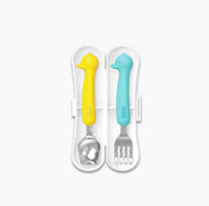 EDISON SILICONE SPOON&FORK CASE SET FOR BABY - DUCK