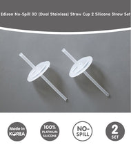 EDISON NO-SPILL 3D(DUAL STAINLESS) STRAW CUP2 SILICONE STRAW SET (2PCS SET)