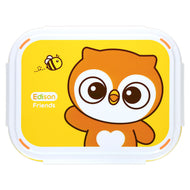 EDISON OWL DUAL NON-SLIP STAINLESS LUNCH BOX WITH POUCH