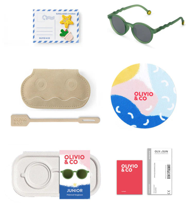 Olivio & Co Oval Sunglasses Kids/Junior Classic Olivio Olive Green