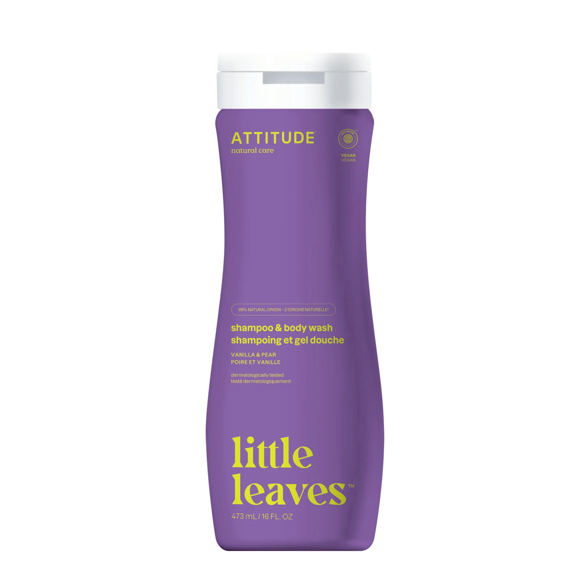 ATTITUDE LITTLE LEAVES 2 IN 1 SHAMPOO & BODY WASH VANILLA & PEAR 473ML