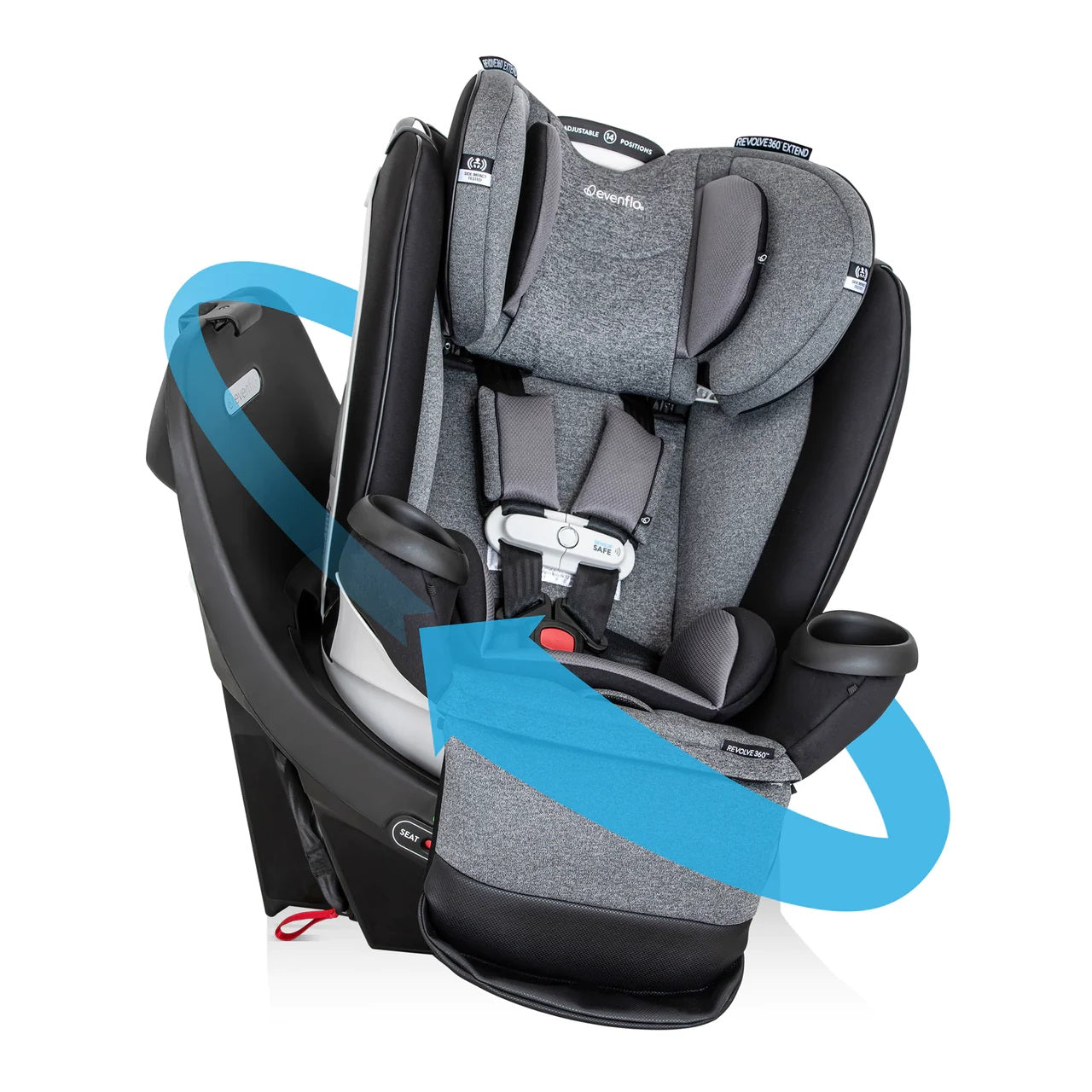EVENFLO GOLD REVOLVE360 EXTEND ALL-IN-ONE ROTATIONAL CAR SEAT WITH SENSORSAFE