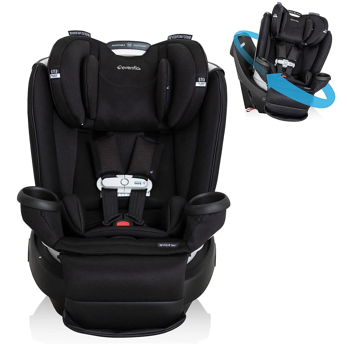 EVENFLO GOLD REVOLVE360 EXTEND ALL-IN-ONE ROTATIONAL CAR SEAT WITH SENSORSAFE