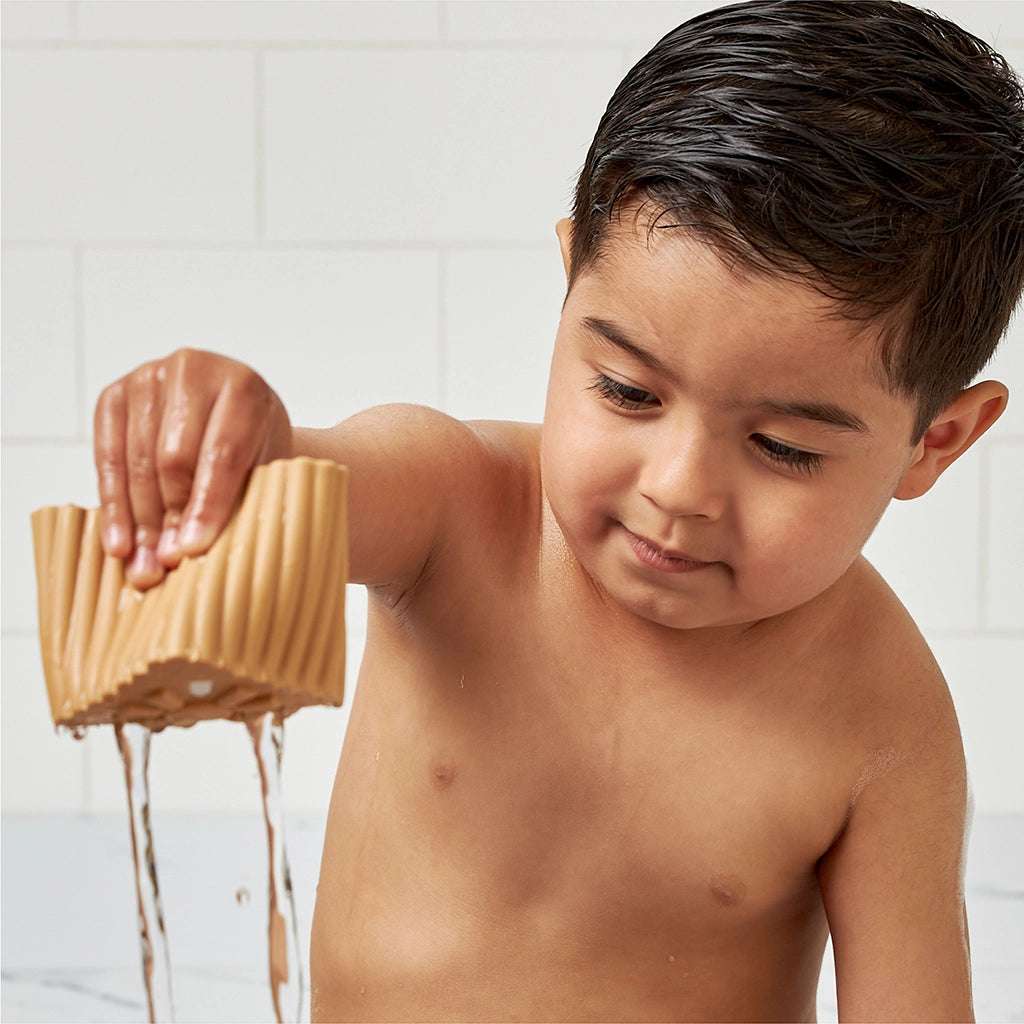 bath nesting cups beige with ribbed sides