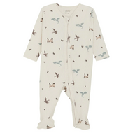 Fixoni Long Sleeve Rib Nightsuit With Feet-Silver Blue