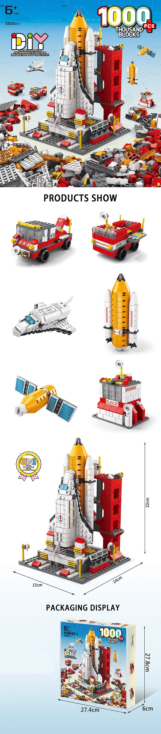 Handsome Building Block Series Rocket Launch Site 1000pcs