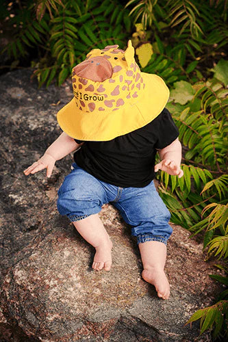 Flapjackkids Reversible Kids Sun Hat Giraffe & Zebra