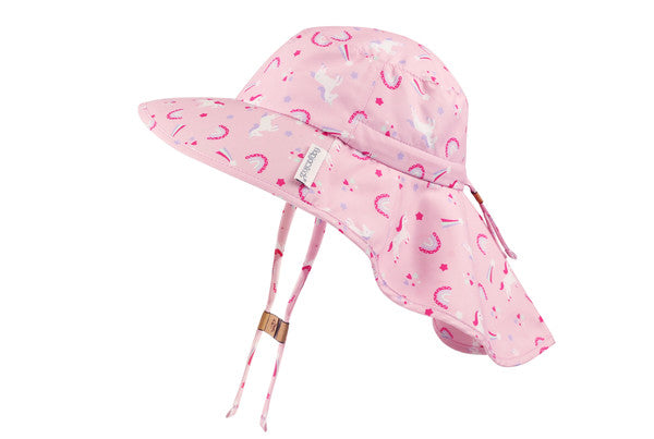 FLAPJACKKIDS KIDS SUN HAT WITH NECK CAPE UNICORN