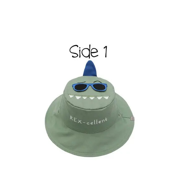 Flapjackkids Reversible Kids Sun Hat Dinosaur & Surfer Dino