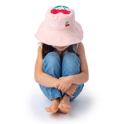 REVERSIBLE REVERSIBLE KIDS & TODDLER SUN HAT CAT & CHERRY - baby enRoute