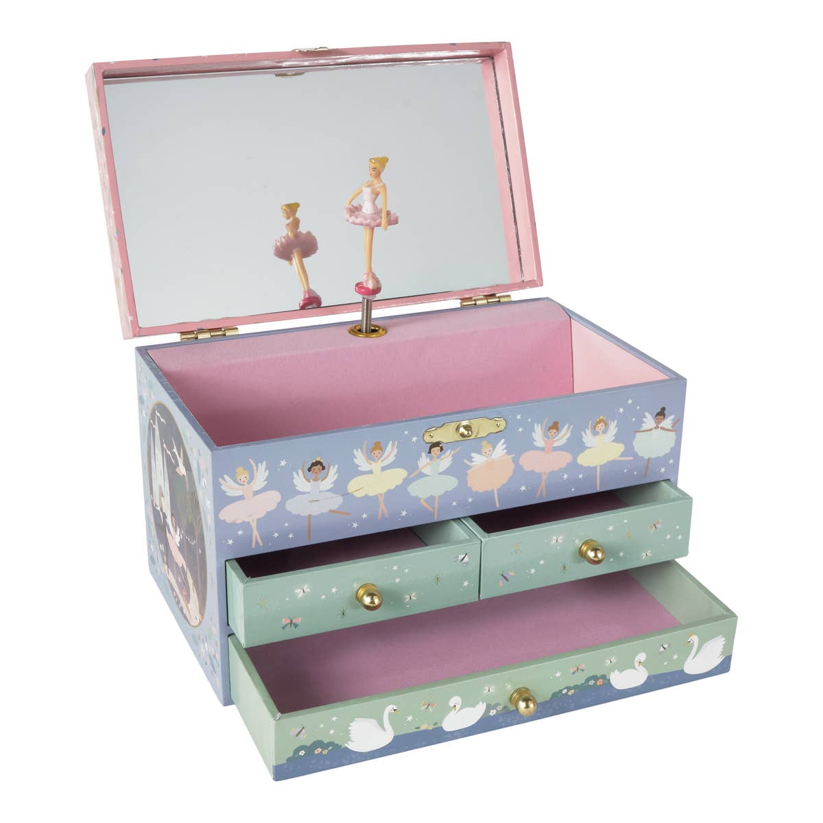 Floss And Musical Jewelry Box With 3 Drawers Enchanted