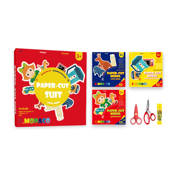 Flower Monaco Paper Cut Series 3 Set Animals & Toys & Appliances