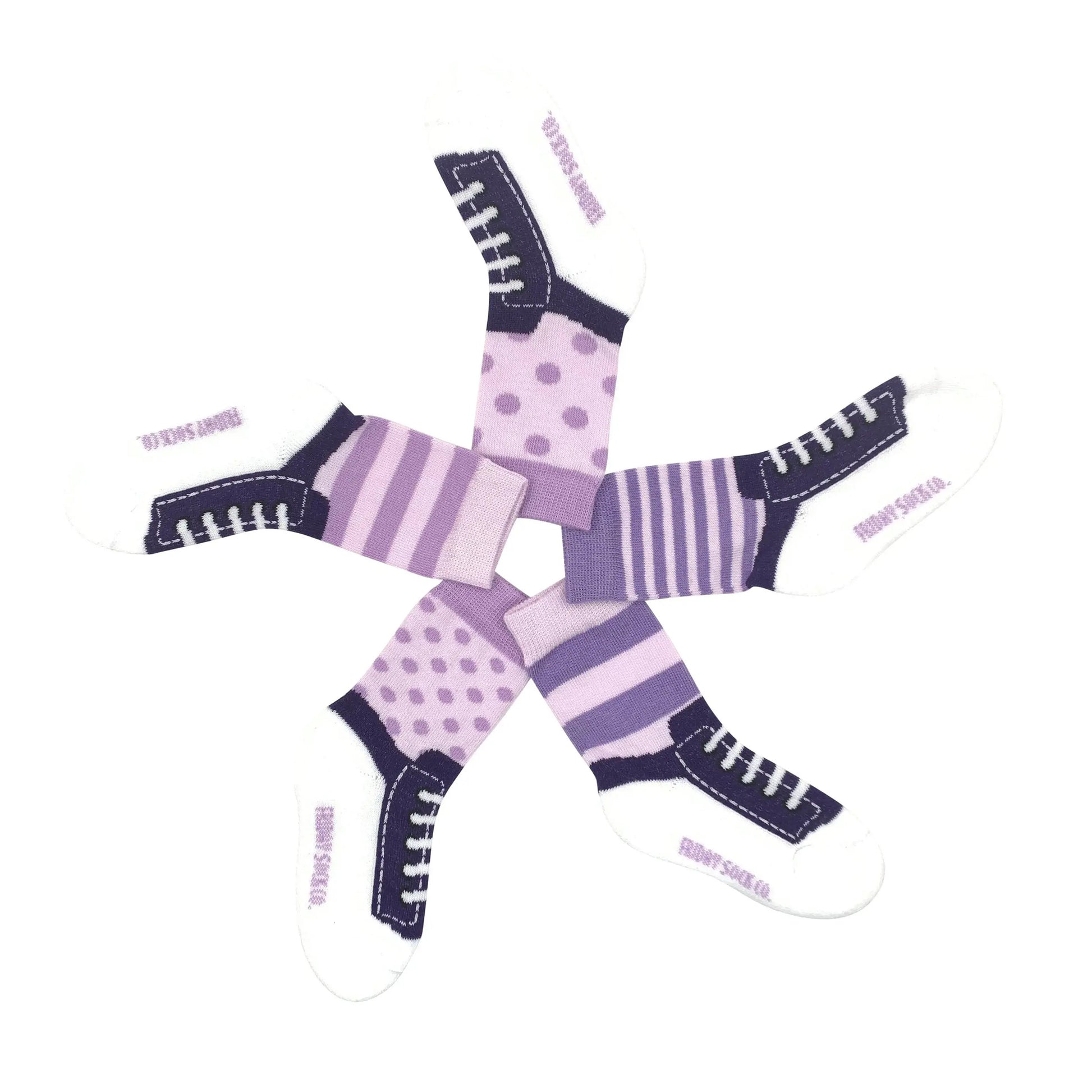 FRIDAY SOCK CO. BABY PURPLE & LILAC  SNEAKER SOCKS 0-1Y