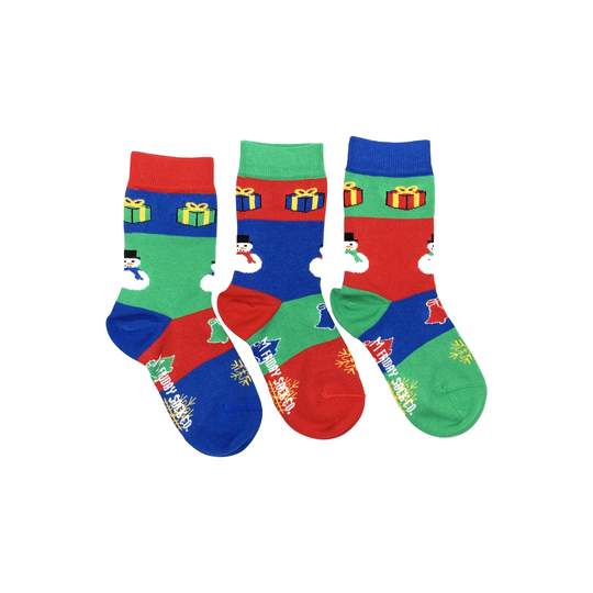 FRIDAY SOCK CO. KID'S UGLY CHRISTMAS SNOWMAN SOCKS