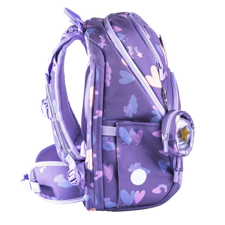 Frii of Norway school backpack purple unicorn pattern expandable 20-25L