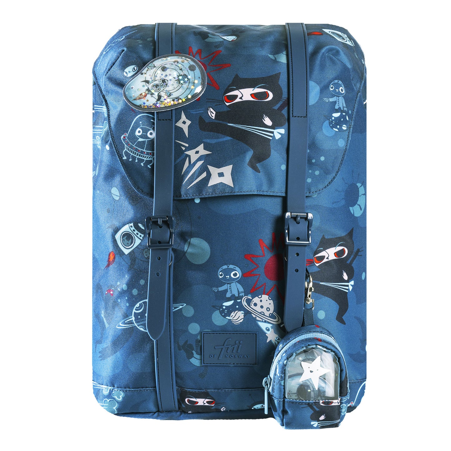Frii of Norway ninja blue backpack retro 22L 2-piece set with small pouch