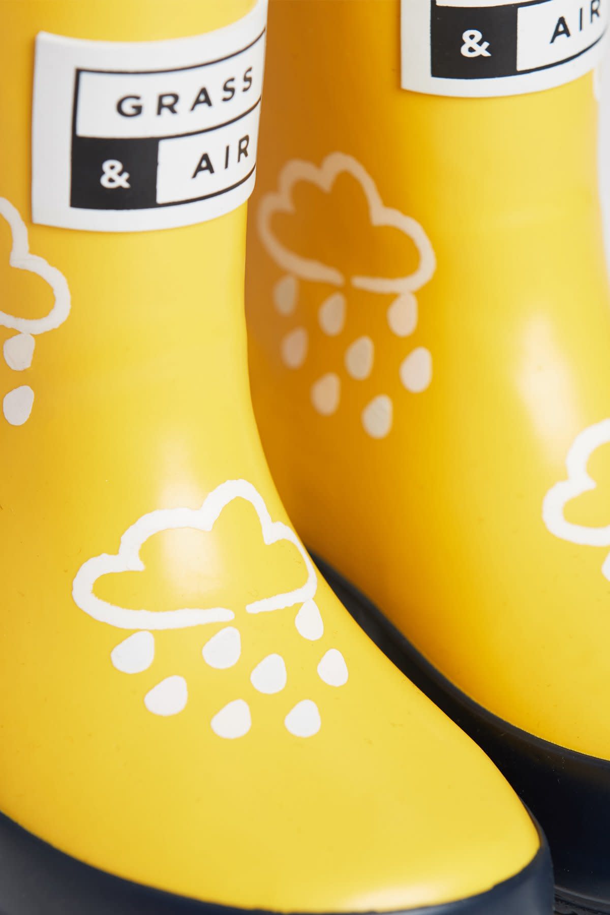 GRASS & AIR COLOR REVEALING KIDS RAIN BOOTS YELLOW