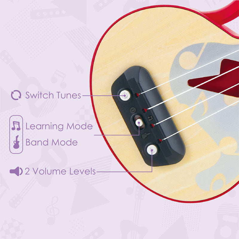 HAPE  LEARN WITH LIGHTS UKULELE-RED