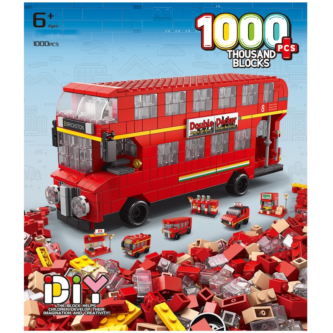 HANDSOME BUILDING BLOCK SERIES BUS 1000 PCS - baby enRoute