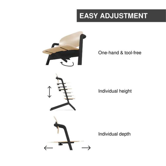 CYBEX LEMO 3-IN-1 HIGH CHAIR + LEARNING TOWER SET SAND BLACK