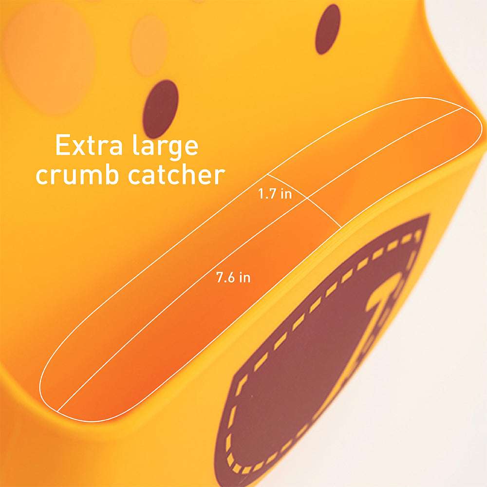 Marcus & Marcus baby bib, yellow extra large crumb catcher