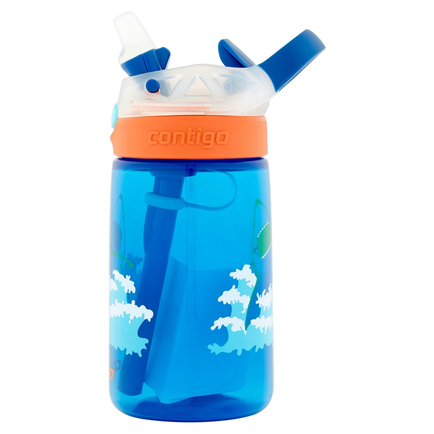 CONTIGO GIZMO FLIP 14OZ FRENCH BLUE SHARK ATTACK - baby enRoute