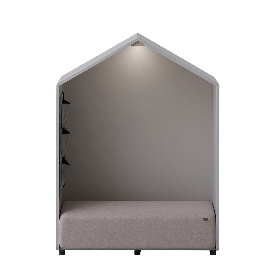 Iloom Eddi kids reading house sofa, grey frame beige cushion