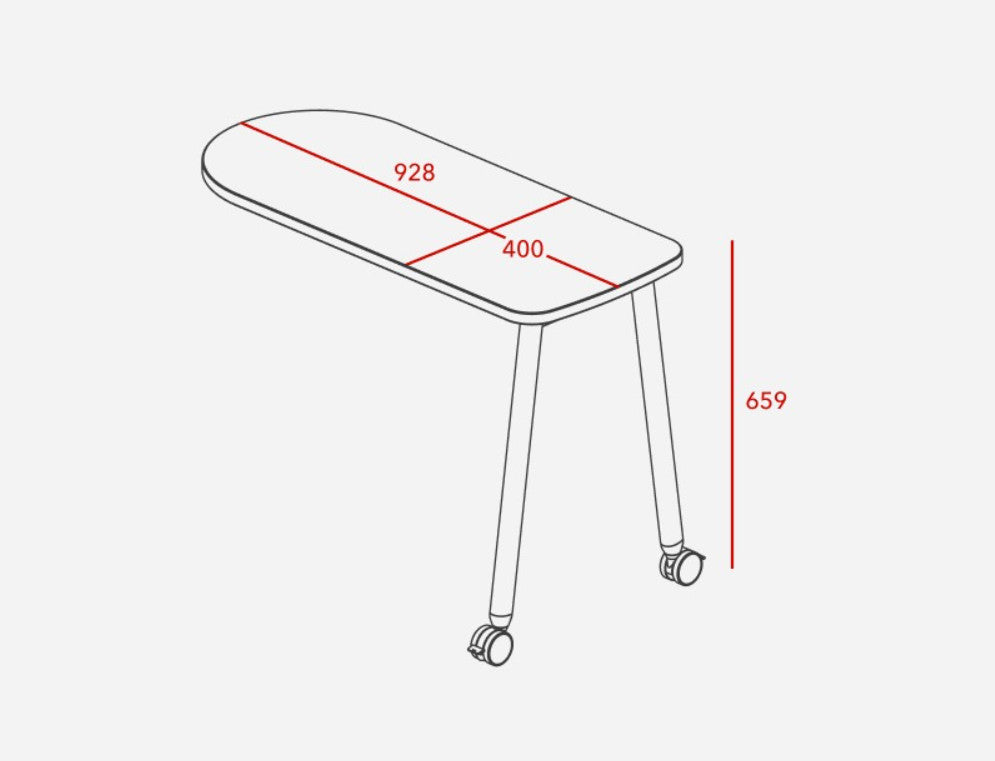Iloom Linki Plus smart desk extension with white top and caster wheels