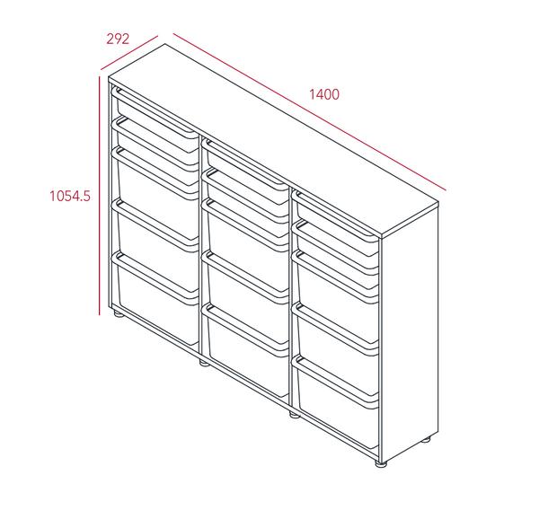 ILOOM EDDI KIDS 3-STORY CABINET 1400W (W PL BOX STORAGE)