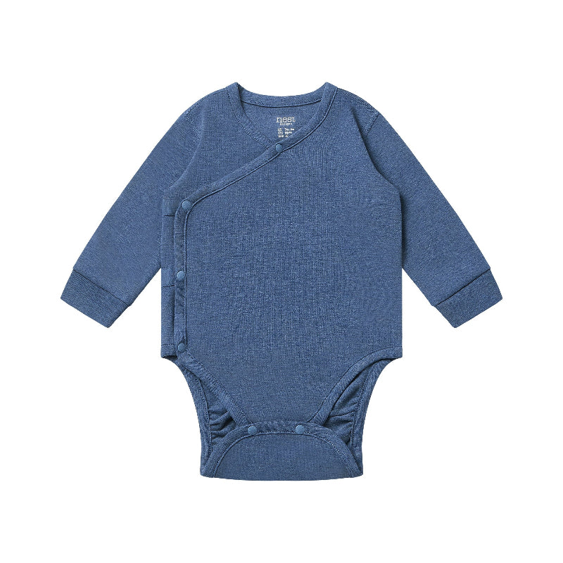 Nest Designs Tanboocel Long Sleeve Kimono Onesie Vintage Indigo
